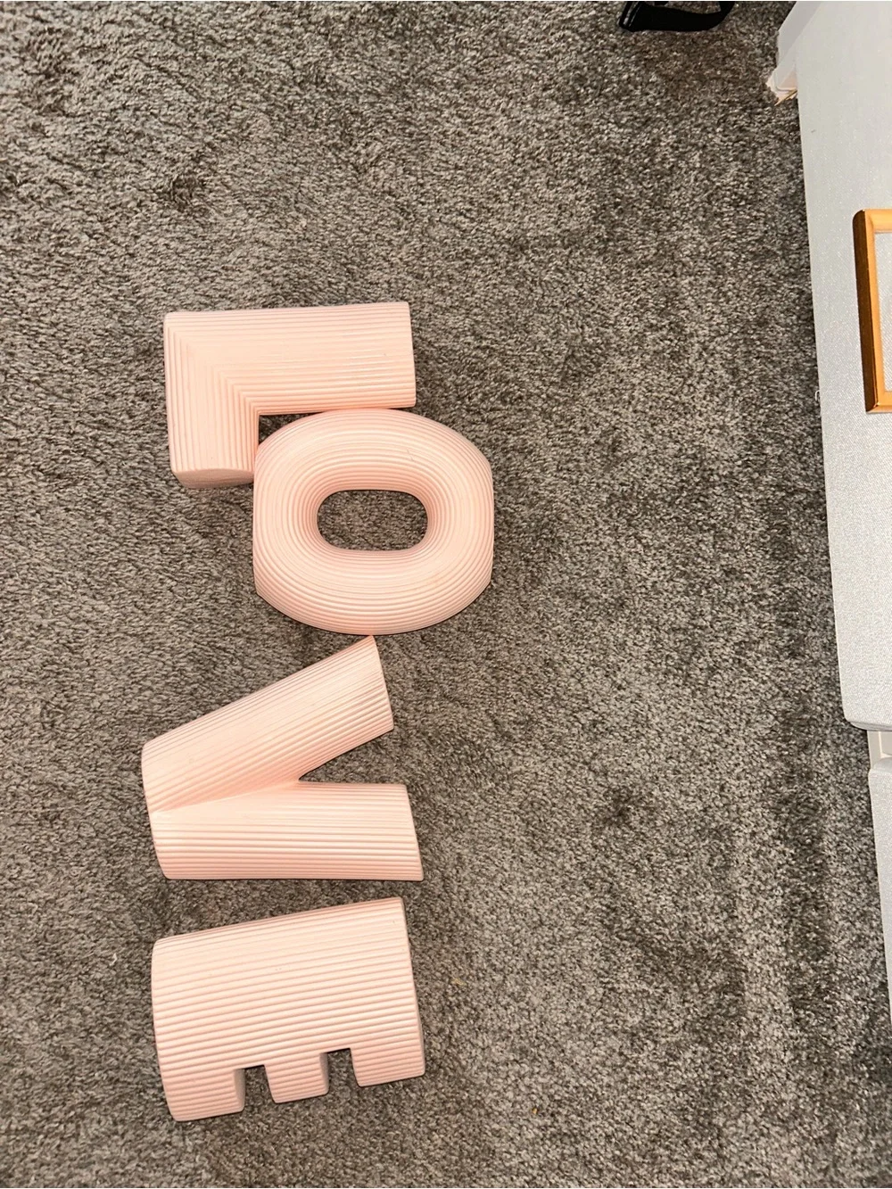 Soft Pink 'LOVE' Wall Sculpture - Decorative Home Wall Decor